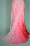 Evening gown, floor-length red and pink ombre chiffon with a train, 1930s, detail of open train