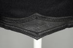 Jacket, black wool with large scalloped revers, pouched front, and topstitched silk trim, c. 1902, detail of hem by Irma G. Bowen Historic Clothing Collection