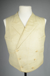 Man’s wedding vest, white and cream silk , 1907, front view by Irma G. Bowen Historic Clothing Collection