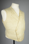 Man’s wedding vest, white and cream silk , 1907, side view by Irma G. Bowen Historic Clothing Collection