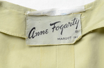 Shirtdress, Anne Fogarty pale green faille, 1954, detail of label