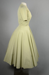 Shirtdress, Anne Fogarty pale green faille, 1954, side view