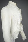 Shirtwaist, white embroidered cotton with ruffles flanking the buttoned front, 1884, detail of ruffle by Irma G. Bowen Historic Clothing Collection