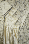 Evening dress, cream panne velvet with rhinestones and embroidery, 1929, detail of front floating panel join by Irma G. Bowen Historic Clothing Collection