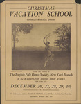 Christmas Vacation School poster, 1922