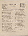 Tom Bolin broadside by Old Sturbridge Village. Printing Office