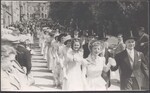 Procession of couples performing the "Furry Dance" on Flora Day