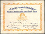 First Place Certificate for High Jump at Allegheny Mountain Association Junior Championship; May 27, 1933 by Allegheny Mountain Association of Amateur Athletic Union of the United States of America