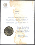 Commissioner of the Governor's Commission on Crime and Deliquency of the State of New Hampshire Appointment Certificate presented to Ivorey Cobb; February 16, 1973