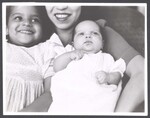 Elsie Margaret Stanton Cobb holding daughters Marilyn Eva and Gretel Anne Cobb, 1947 by Cobb, Ivorey, 1911-1992
