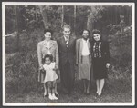 Elsie Margaret Stanton Cobb with daughter Marilyn Eva Cobb and three family friends by Unknown