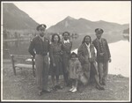 Elsie Margaret Stanton Cobb and Marilyn Eva Cobb with Mr. and Mrs. Russell and others, 1945 by Cobb, Ivorey, 1911-1992