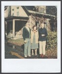 Elsie Margaret Stanton Cobb standing between Robert and Linda Hammerquist outside Cobb residence, October 12, 1980 by Unknown