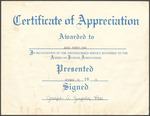 Appreciation certificate issued by the American Judges Association to Ivorey Cobb, October 31, 1973 by American Judges Association