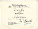 Founding Member certificate issued by the Judicial Council of the National Bar Association to Ivorey Cobb, August 7, 1961