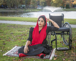 Afghan Woman in Local Park, 2019 by Becky Field