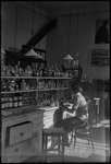 Assistant of Ivan Michurin working at a lab bench in Michurinsk, Russia, USSR, ca. 1932-1933 by Jacobi, Lotte, 1896-1990