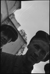 Two workers in a tilted portrait in Michurinsk, Russia, USSR, ca. 1932-1933 by Jacobi, Lotte, 1896-1990