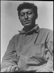 Low angle shot of a Tatar man in Michurinsk, Russia, USSR, ca. 1932-1933 by Jacobi, Lotte, 1896-1990