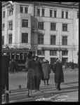 Street scene with Helen Elliot taking a photo in Moscow, Russia, USSR, ca. 1932 by Jacobi, Lotte, 1896-1990