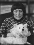 Portrait of Lotte Jacobi's friend, Maria, with a dog in Moscow, Russia, USSR, ca. 1932-1933 by Jacobi, Lotte, 1896-1990