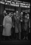 Reception for Henri Barbusse, French novelist and member of the Communist party, at a railroad station in Moscow, Russia, USSR, ca. 1932 by Jacobi, Lotte, 1896-1990