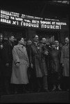 Reception for Henri Barbusse, French novelist and member of the Communist party, at a railroad station in Moscow, Russia, USSR, ca. 1932 by Jacobi, Lotte, 1896-1990