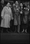 Reception for Henri Barbusse, French novelist and member of the Communist party, at a railroad station in Moscow, Russia, USSR, ca. 1932 by Jacobi, Lotte, 1896-1990