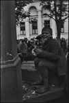 Two young boys sitting on a wall in Moscow, Russia, USSR, ca. 1932-1933 by Jacobi, Lotte, 1896-1990