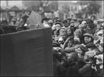 Faces in the crowd at an outdoor puppet show in Moscow, Russia, USSR, ca. 1932 by Jacobi, Lotte, 1896-1990