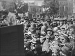 Faces in the crowd at an outdoor puppet show in Moscow, Russia, USSR, ca. 1932 by Jacobi, Lotte, 1896-1990