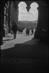 Street scene through an alley in Moscow, Russia, USSR, ca. 1932-1933 by Jacobi, Lotte, 1896-1990