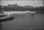 River bank and barge in Moscow, Russia, USSR, ca. 1932-1933 by Jacobi, Lotte, 1896-1990