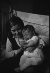 Two young members of the Dietrich family, a sister and her crying baby brother in Moscow, Russia, USSR, ca. 1932-1933 by Jacobi, Lotte, 1896-1990