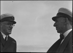 Two men wearing nautical uniforms in the USSR, ca. 1932-1933 by Jacobi, Lotte, 1896-1990