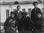 Five men posed for a picture in the USSR, ca. 1932-1933 by Jacobi, Lotte, 1896-1990