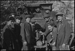 Group of young men posed around a car in the USSR, ca. 1932-1933 by Jacobi, Lotte, 1896-1990