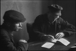 Two men at a table in the USSR, ca. 1932-1933 by Jacobi, Lotte, 1896-1990