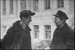 Two workers in conversation in Moscow, Russia, USSR, ca. 1932-1933 by Jacobi, Lotte, 1896-1990