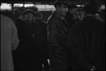 Group of men at a railroad station in the USSR, ca. 1932-1933 by Jacobi, Lotte, 1896-1990