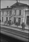 Railroad station in Radviliskis in USSR, ca. 1932-1933 by Jacobi, Lotte, 1896-1990