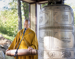 Ringing the Bell at a Buddhist Temple, 2015 by Becky Field