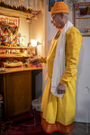 Hindu Priest at Home Shrine, 2024 by Becky Field