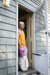 Hindu Priest in Doorway, 2012 by Becky Field