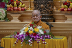 Buddhist Priest during Temple Ceremony, 2017 by Becky Field
