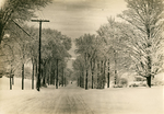 Snow View: Main Street from Library towards Durham, March 1, 1918 by Clement Moran
