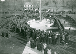 Assembly at Flag Pole, Armistice Day, November 11, 1918 by Clement Moran