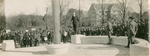 Hetzel speaking, Assembly at Flag Pole, Armistice Day, November 11, 1918 by Clement Moran