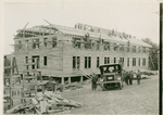 Barracks, roof frame about complete, second barracks, July 12, 1918 by Clement Moran
