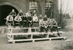 New Hampshire Day, Carpenter Squad sitting on risers, April 4, 1918 by Clement Moran